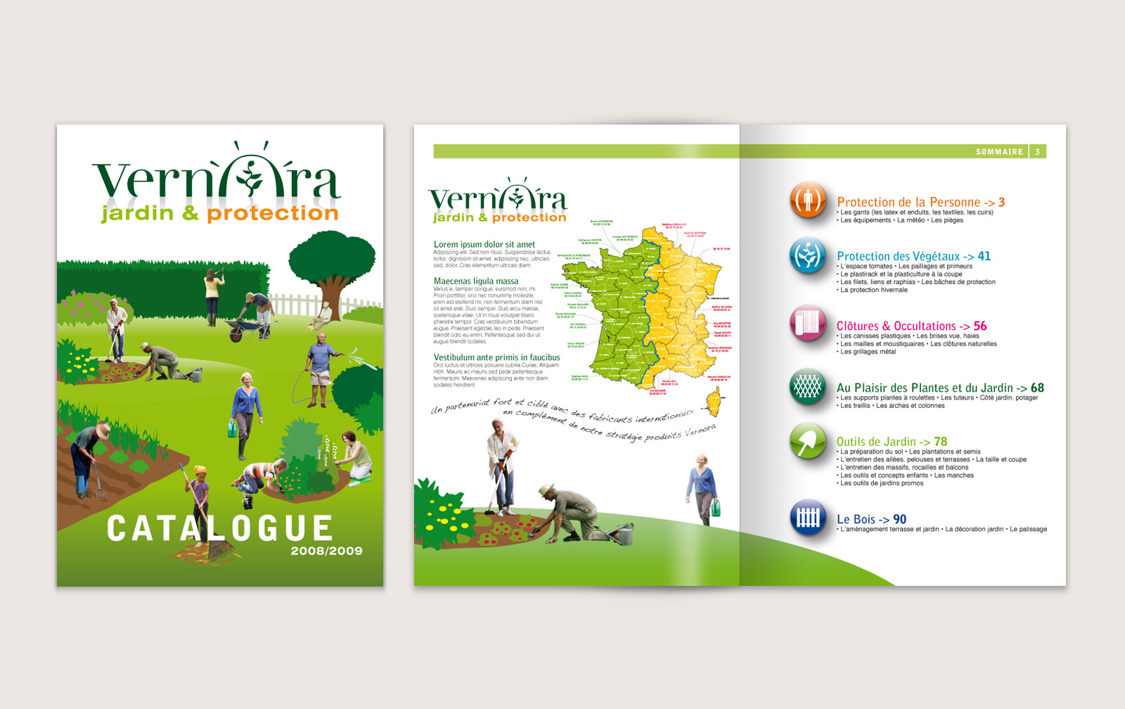 Projet de catalogue pode jardinage pour la marque Vernora