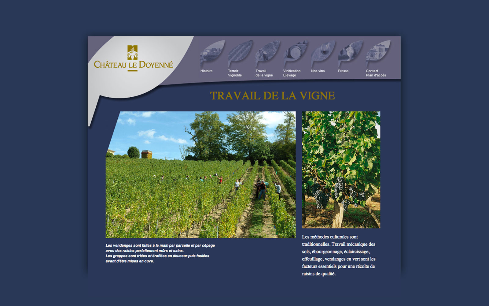 Site internet pour le château le Doyenné Première Côtes de Bordeaux